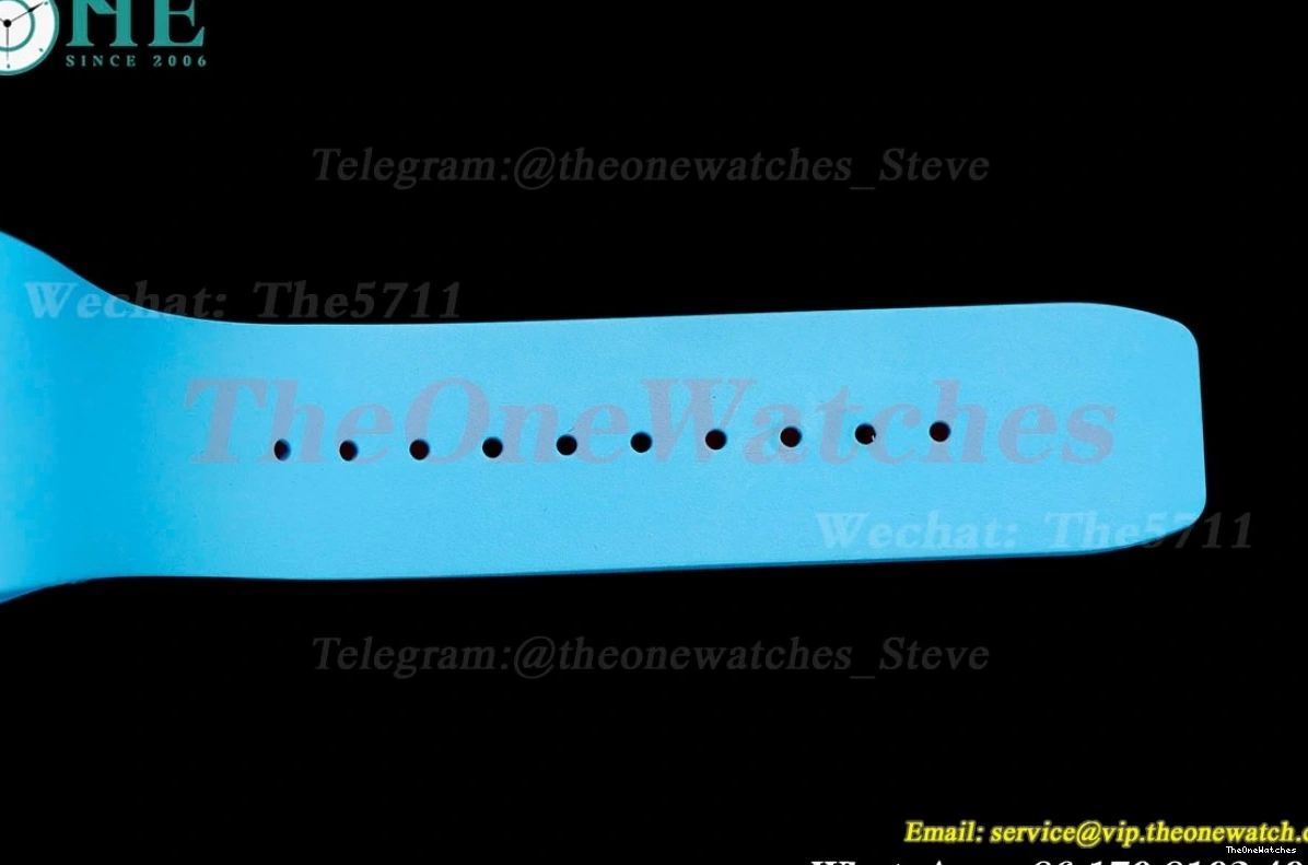 Blue Rubber Dial RMF Skeleton RM56-01 44mm on Strap Tourb 0513